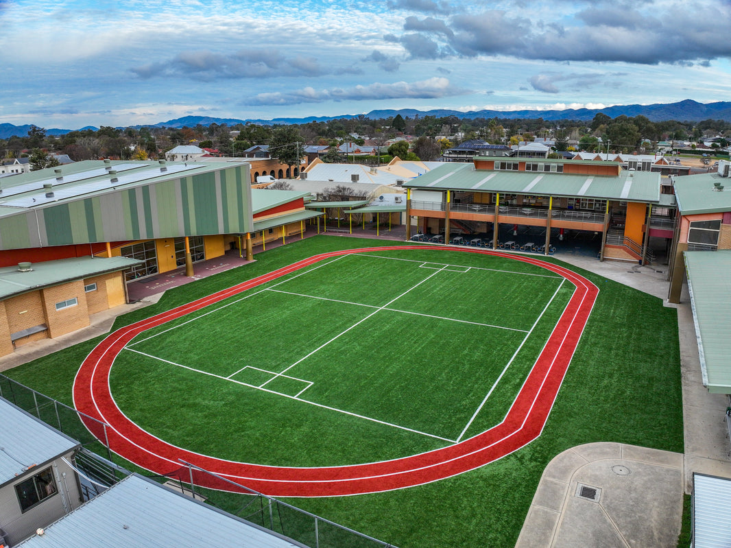 100% PFAS-free synthetic landscape grass installed at St Matthew's Mudgee School