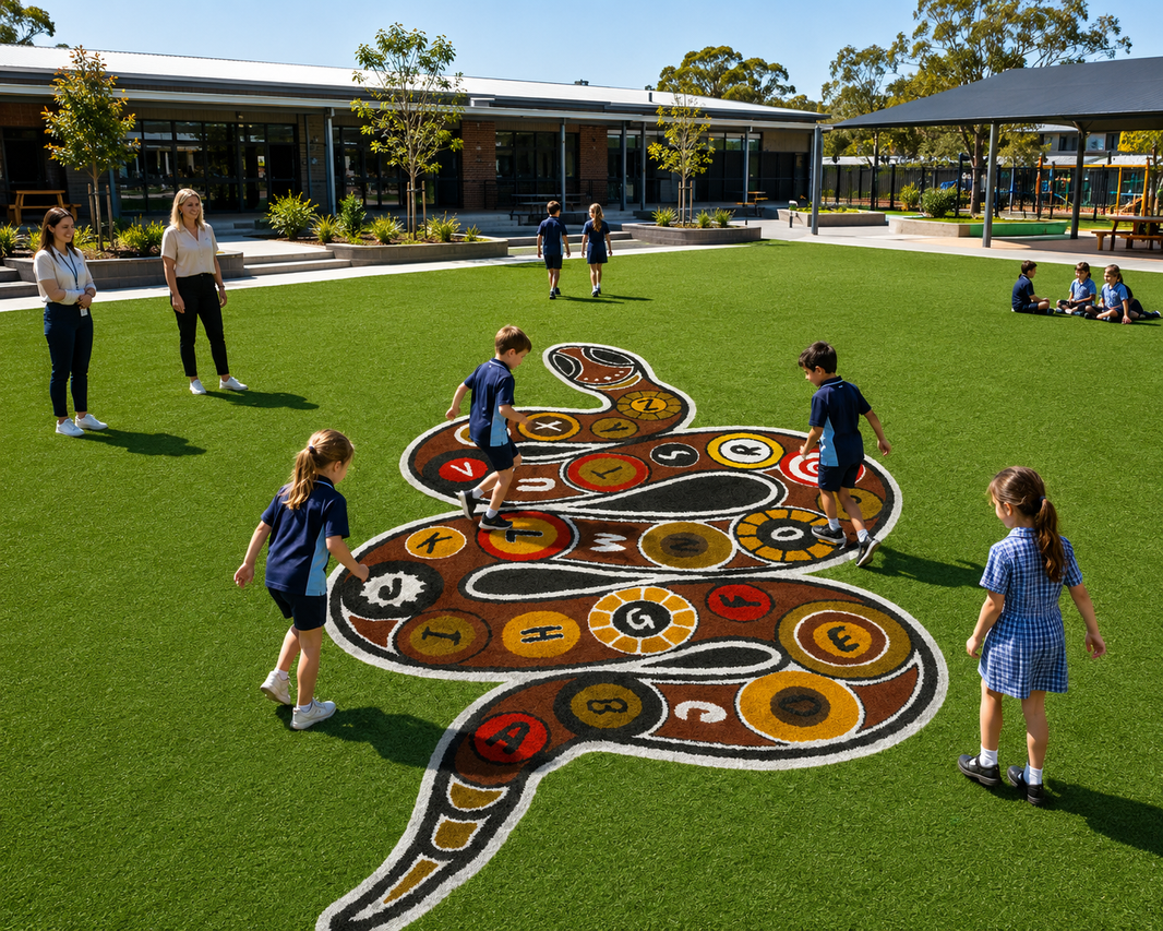 Custom Indigenous Snakes Hopscotch Grass