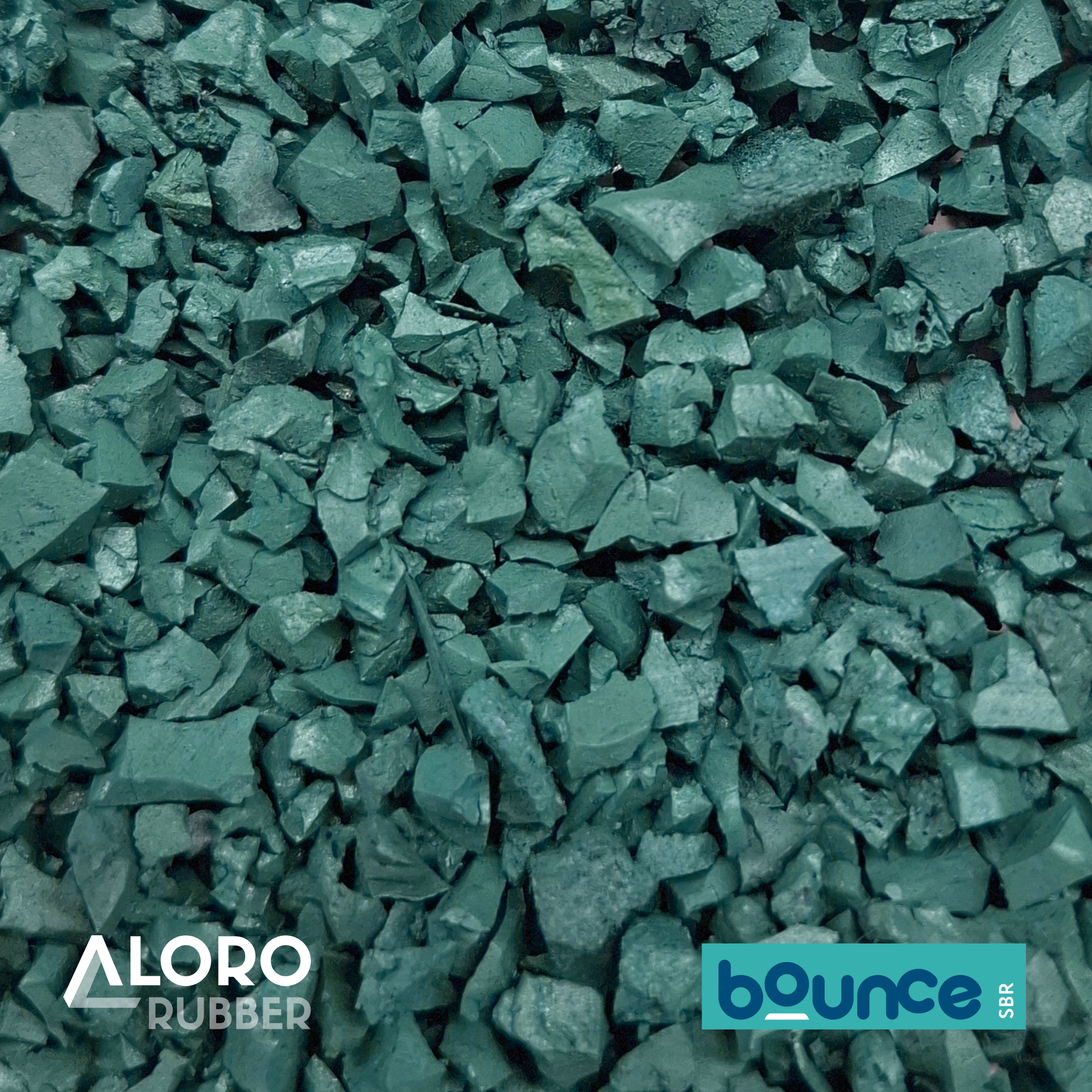 Bounce SBR Precoat Coloured Recycled Rubber Granules - Aqua - 20kg Bag