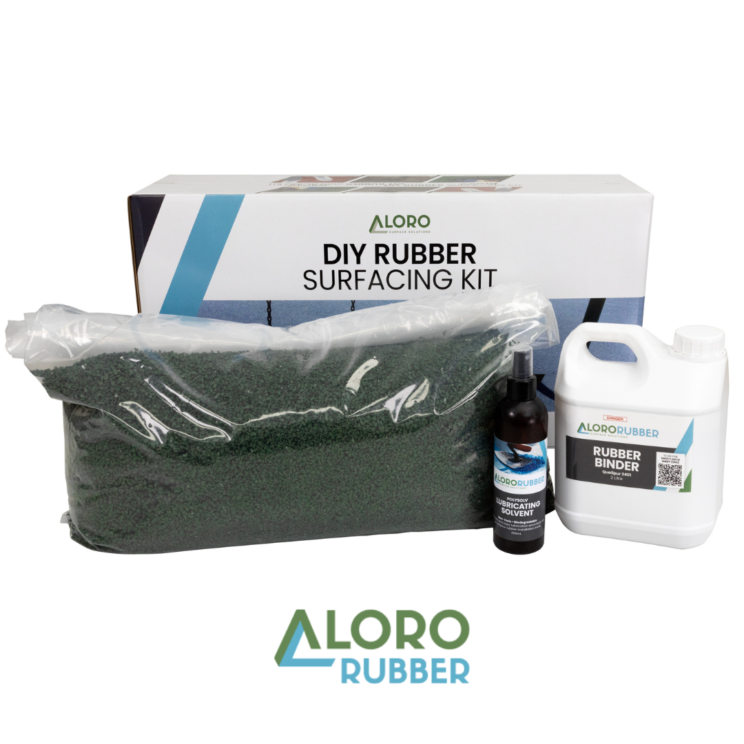DIY Rubber Kit SBR Precoat Coloured Recycled Rubber Granules (Green)