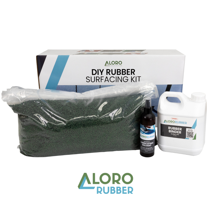 DIY Rubber Kit SBR Precoat Coloured Recycled Rubber Granules (Green)