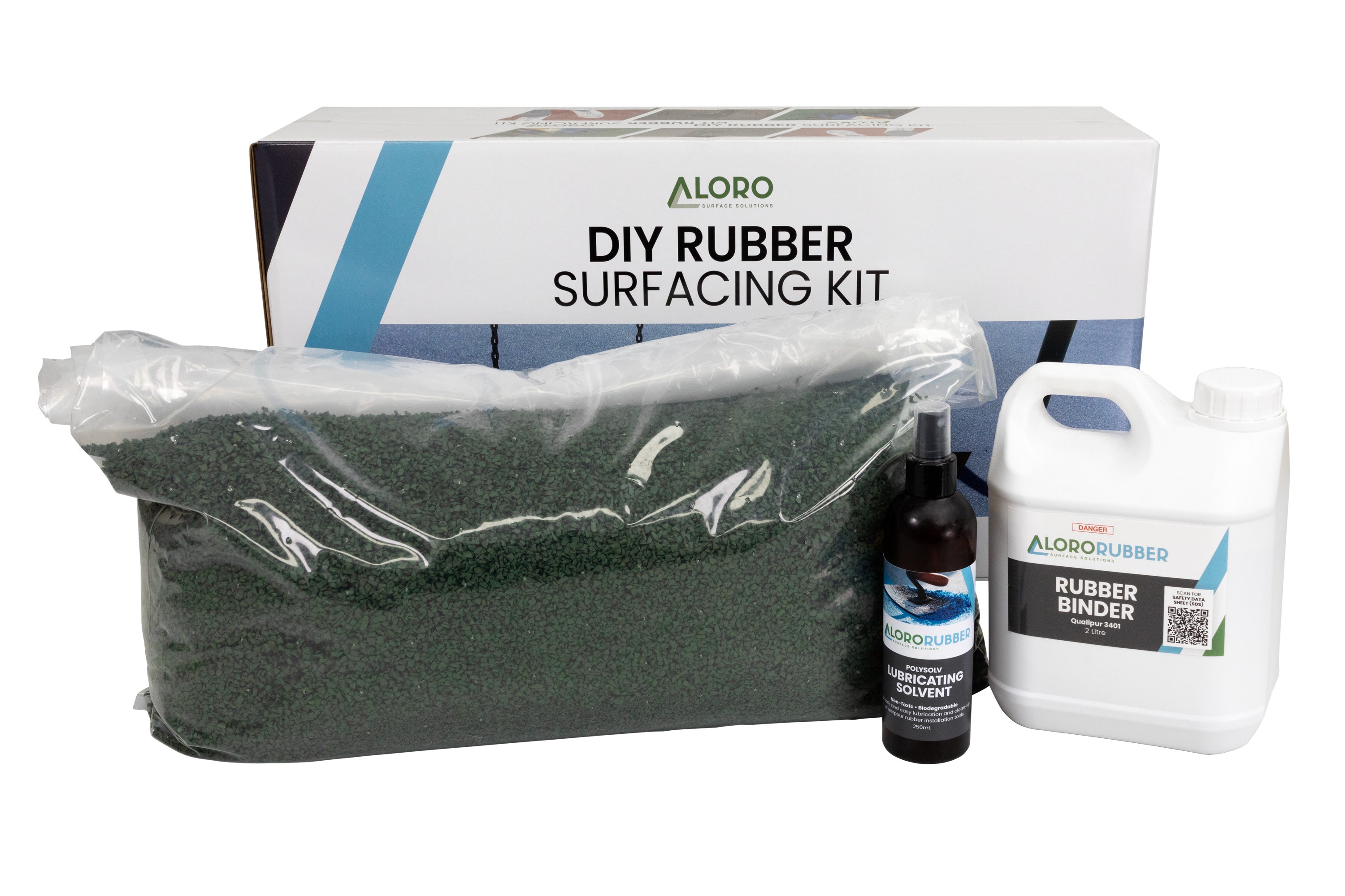 DIY Rubber Kit SBR Precoat Coloured Recycled Rubber Granules (Red)