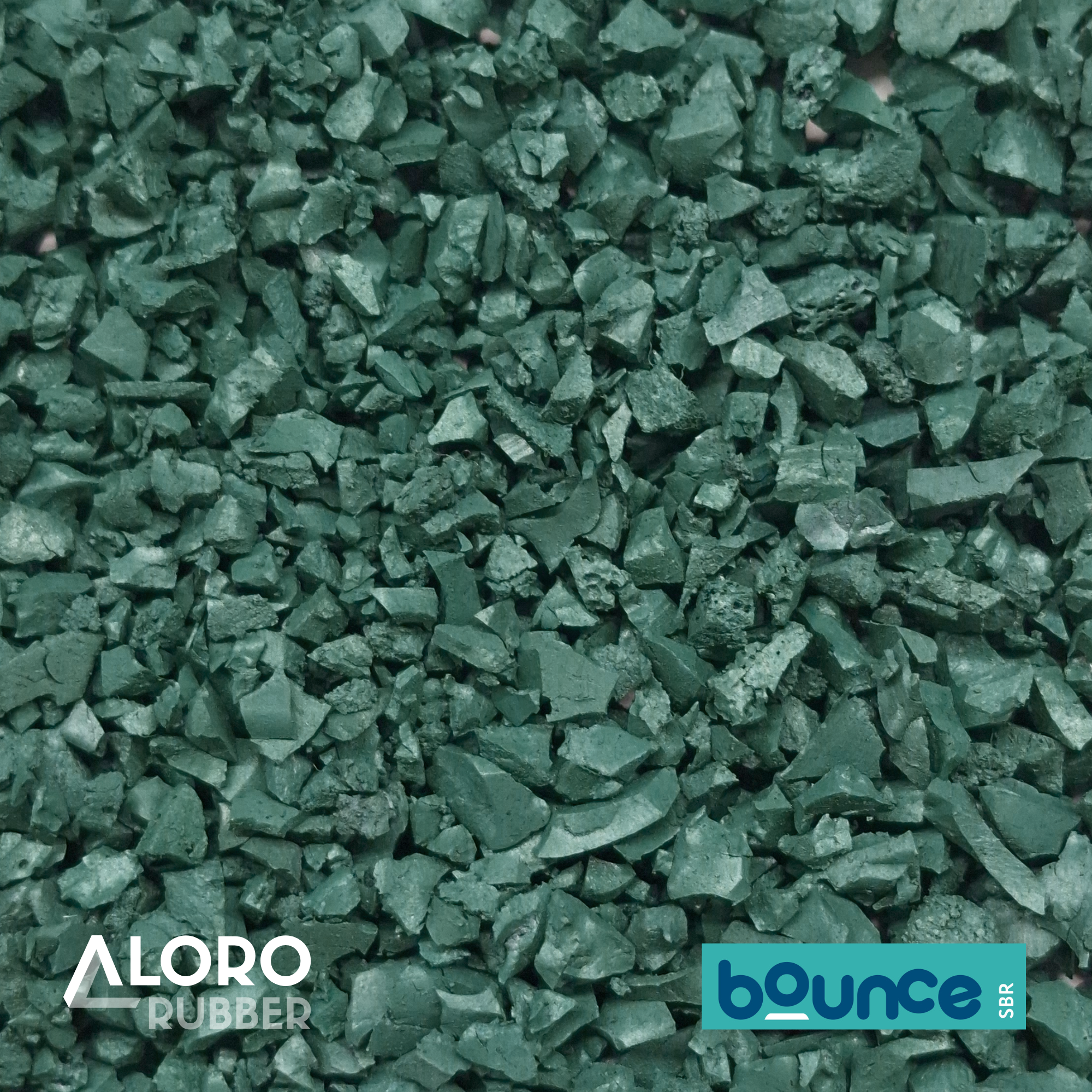 Bounce SBR Precoat Coloured Recycled Rubber Granules - Emerald - 20kg Bag