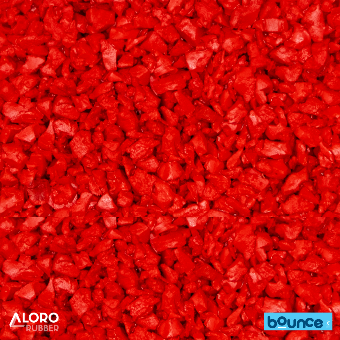 Bounce Premium TPV Rubber Granules LF03 Cherry (Bright Red) 1-4mm - 25kg Bag