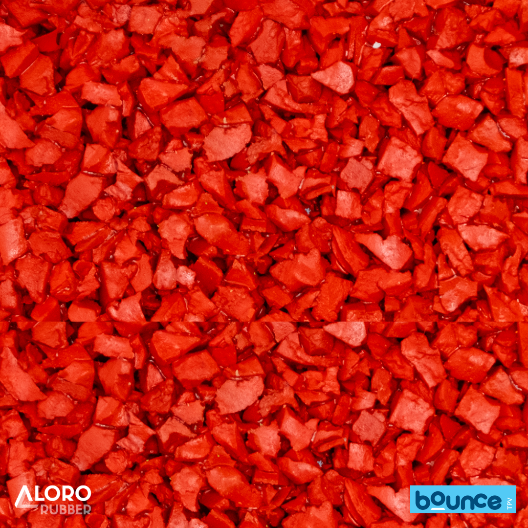 Bounce Premium TPV Rubber Granules LF06 Bright Red 1-4mm - 25kg Bag