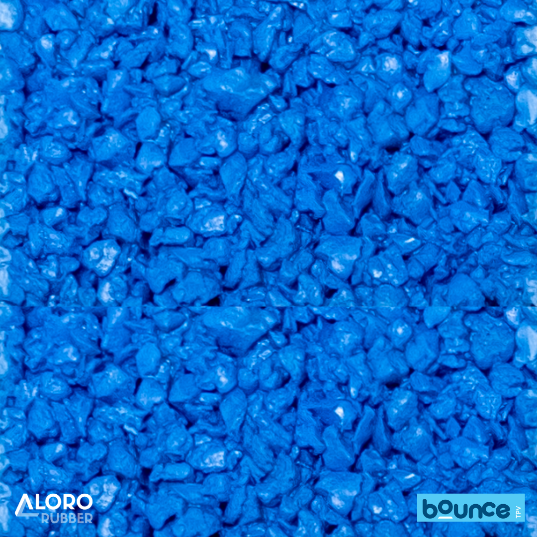 Bounce Premium TPV Rubber Granules LF25 Teal Blue 1-4mm - 25kg Bag