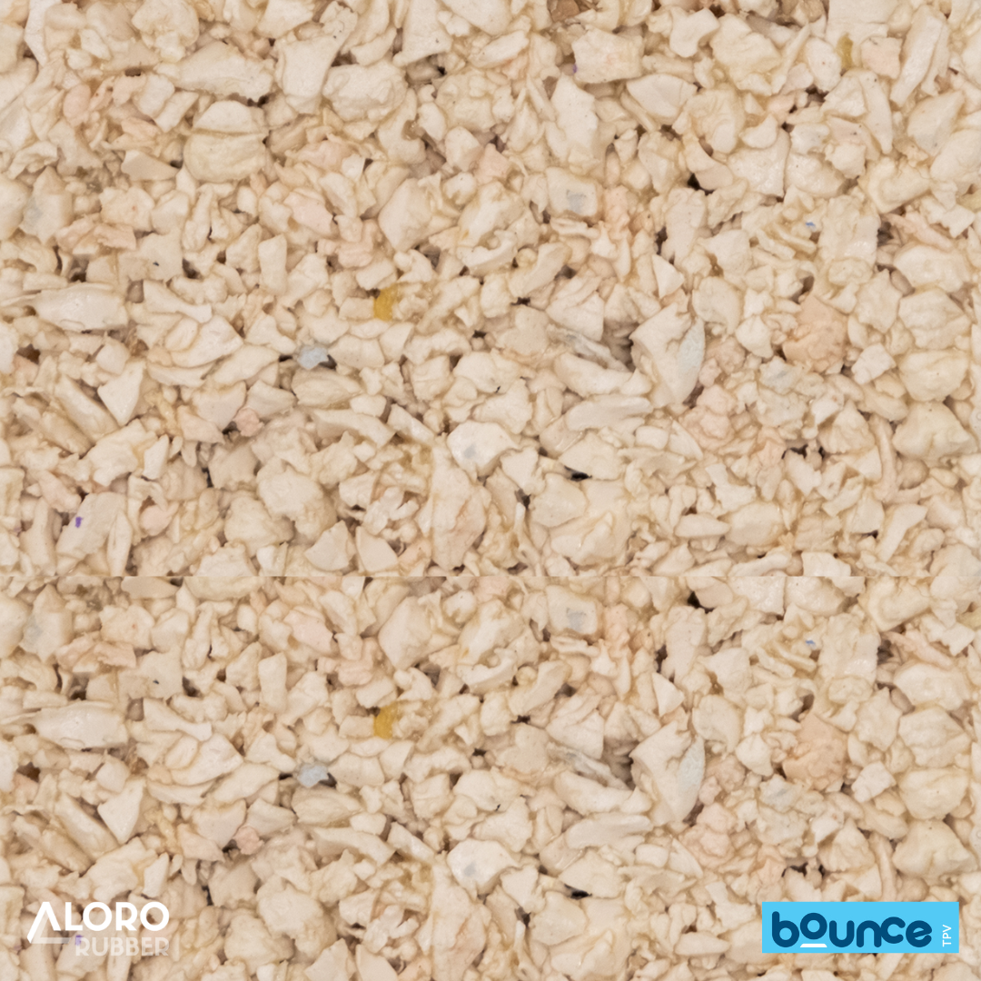 Bounce Premium TPV Rubber Granules TPV41 Chalk (Off-White) 1-4mm - 25kg Bag