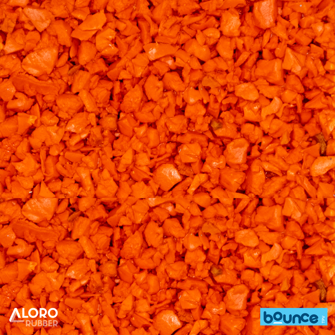 Bounce Premium TPV Rubber Granules LF51 Orange 1-4mm - 25kg Bag