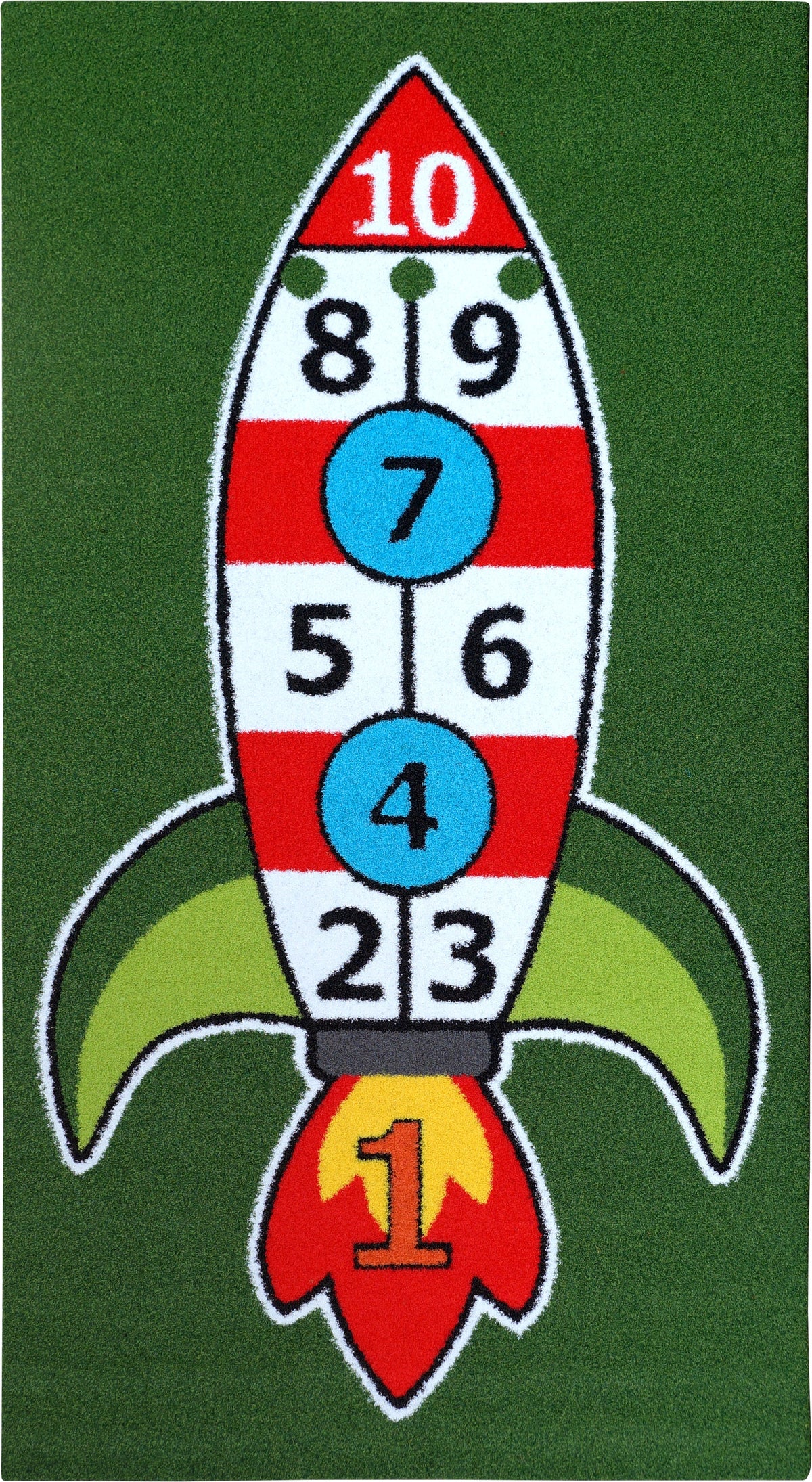 Rocketship with Numbers - 1.7m x 3.2m Grass - Multicoloured