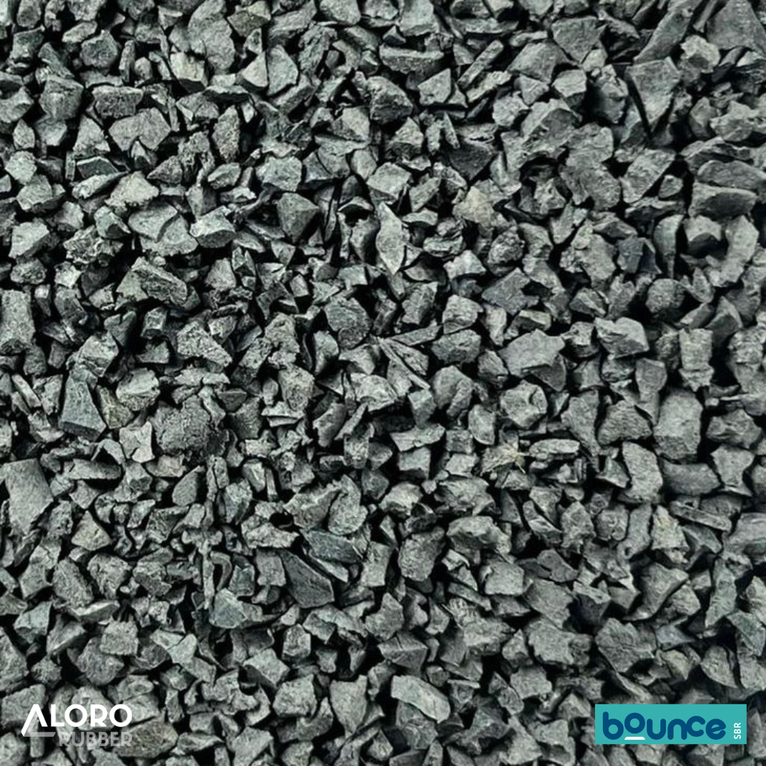 Bounce SBR Precoat Coloured Recycled Rubber Granules - Charcoal Grey - 20kg Bag