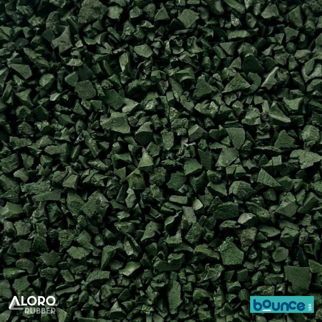 Bounce SBR Precoat Coloured Recycled Rubber Granules - Dark Green - 20kg Bag