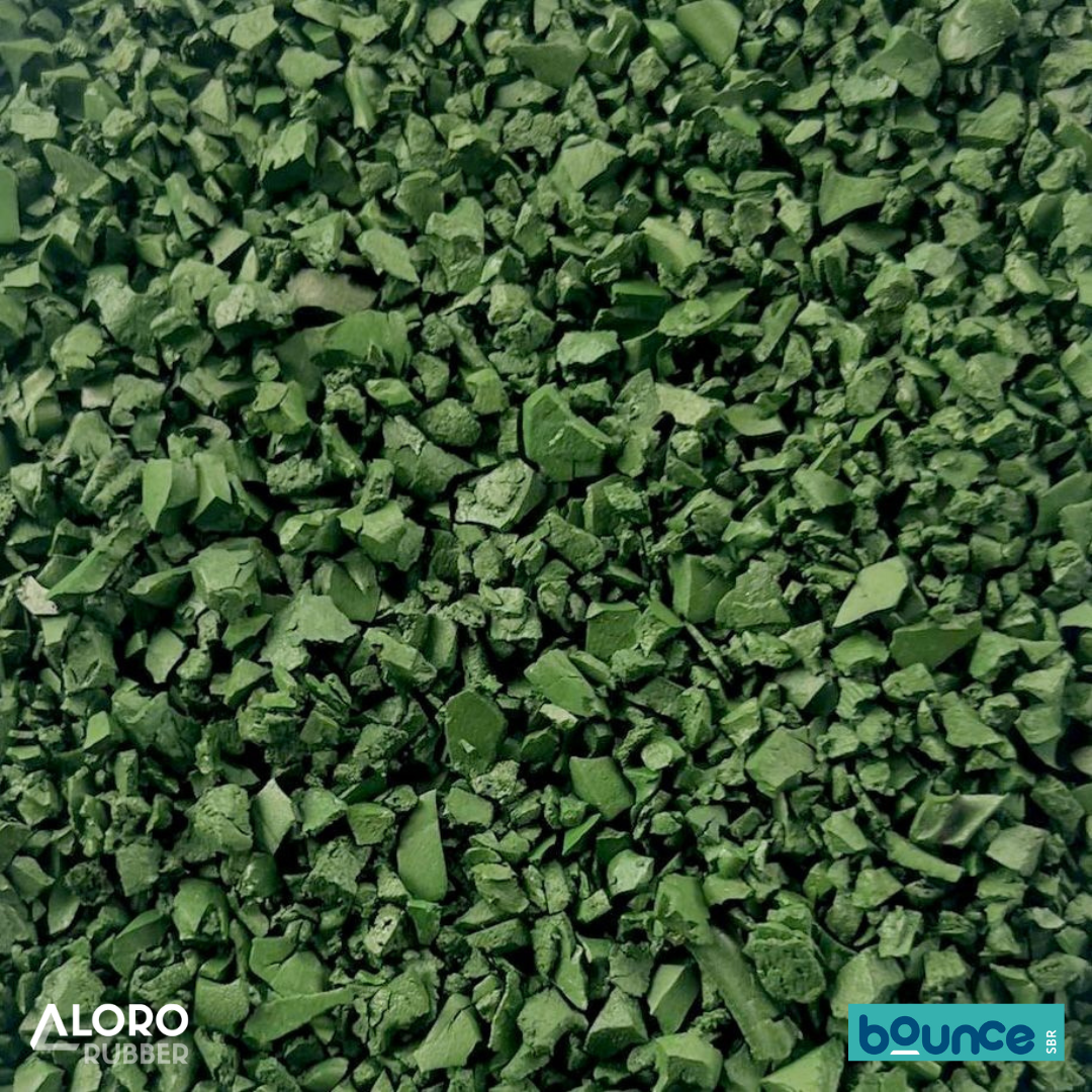 Bounce SBR Precoat Coloured Recycled Rubber Granules - Green - 20kg Bag