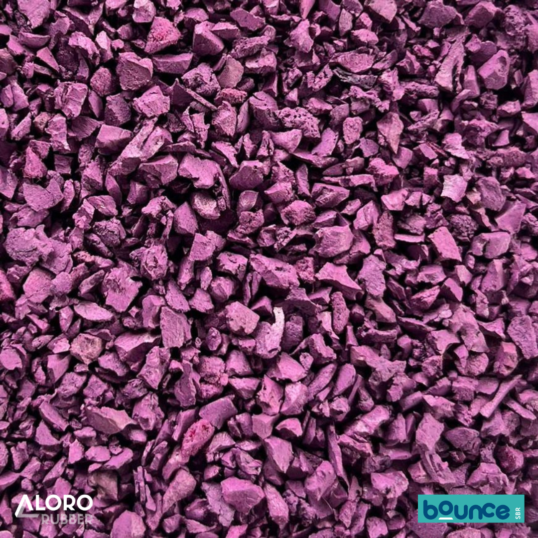 Coloured Rubber Rocks Bounce SBR Precoat Coloured Recycled Rubber Granules - Pink - 20kg Bag