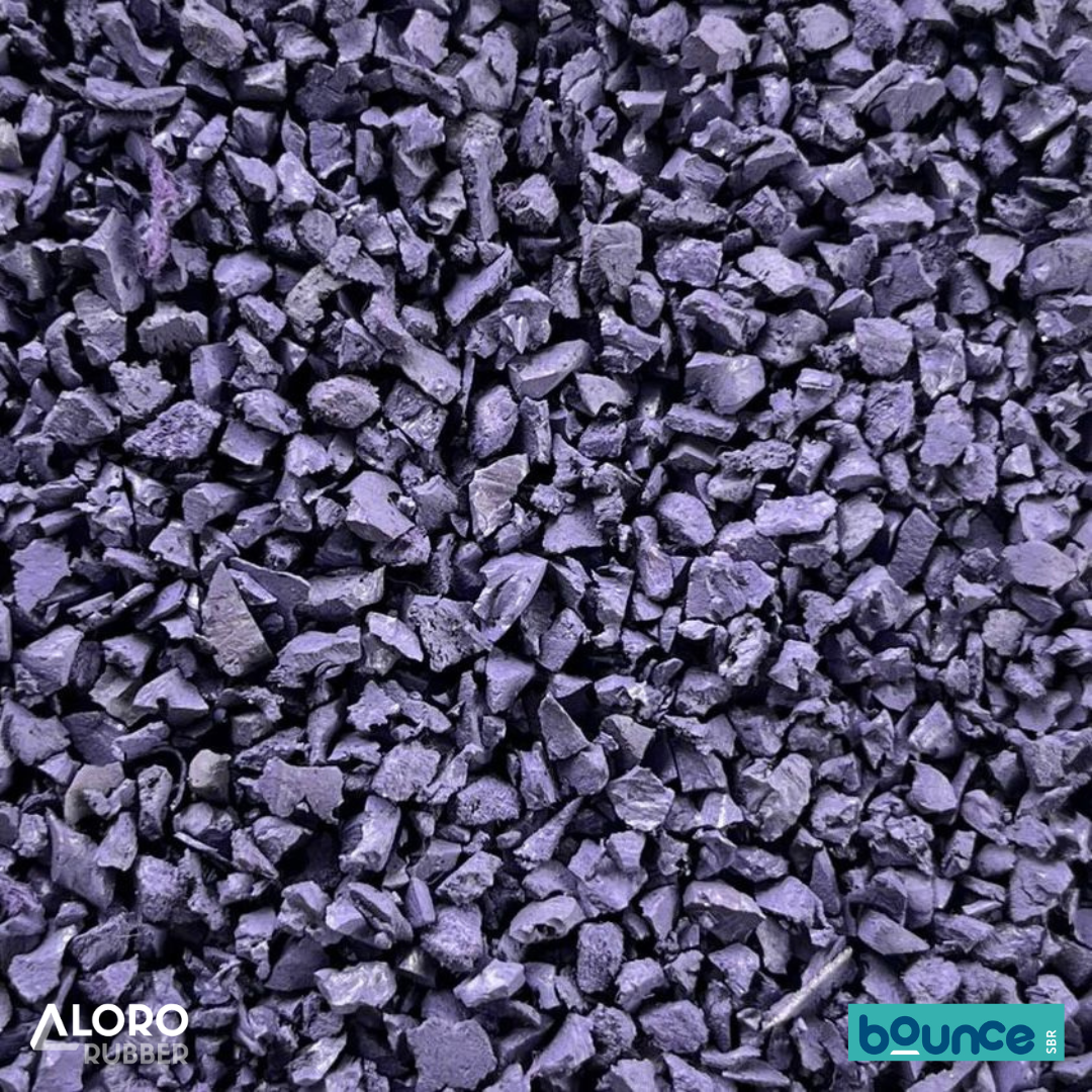 Bounce SBR Precoat Coloured Recycled Rubber Granules - Purple - 20kg Bag