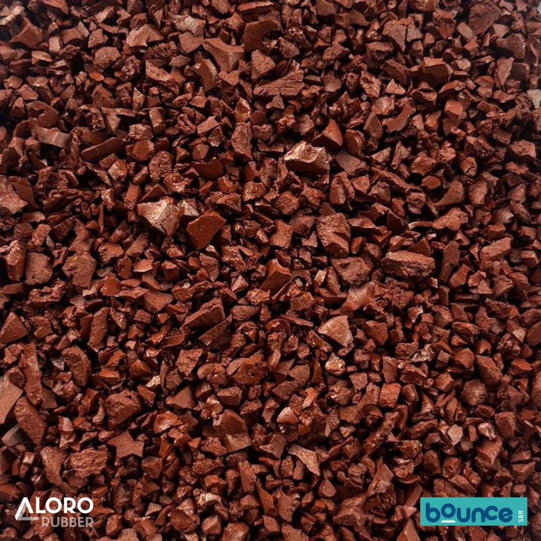 Bounce SBR Precoat Coloured Recycled Rubber Granules - Red - 20kg Bag
