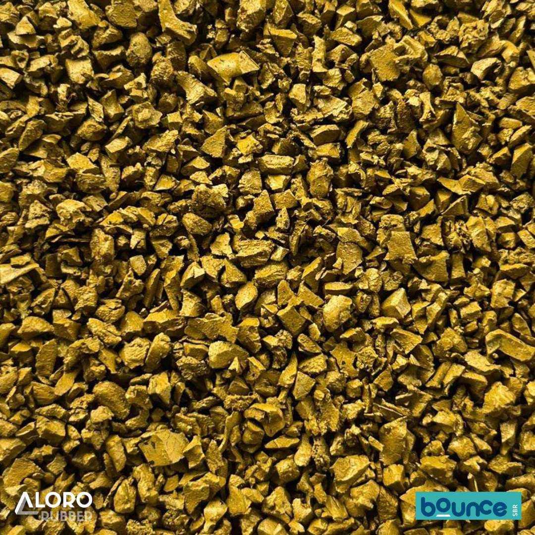 Bounce SBR Precoat Coloured Recycled Rubber Granules - Sand Yellow - 20kg Bag