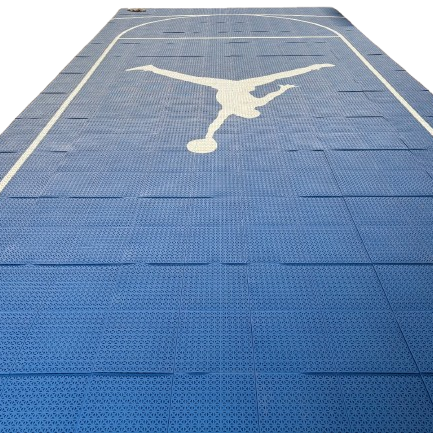 Easi-Court Custom Basketball Blue with Jordan Logo (3.76m x 8.02m)