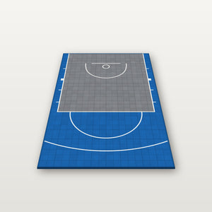 Easi-Court Advantage backyard basketball court in Blue-Grey