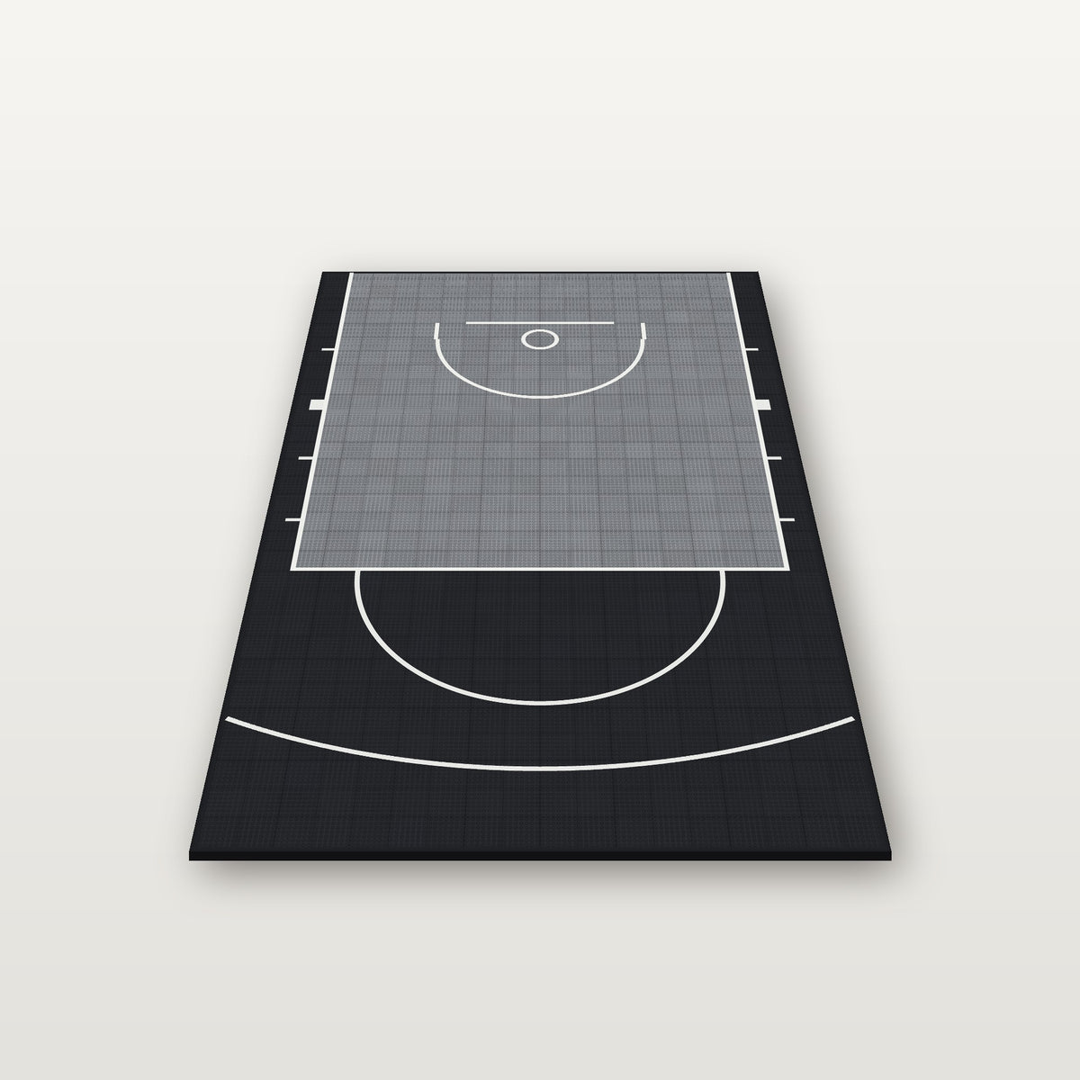 Easi-Court Advantage backyard basketball court in Grey-Black