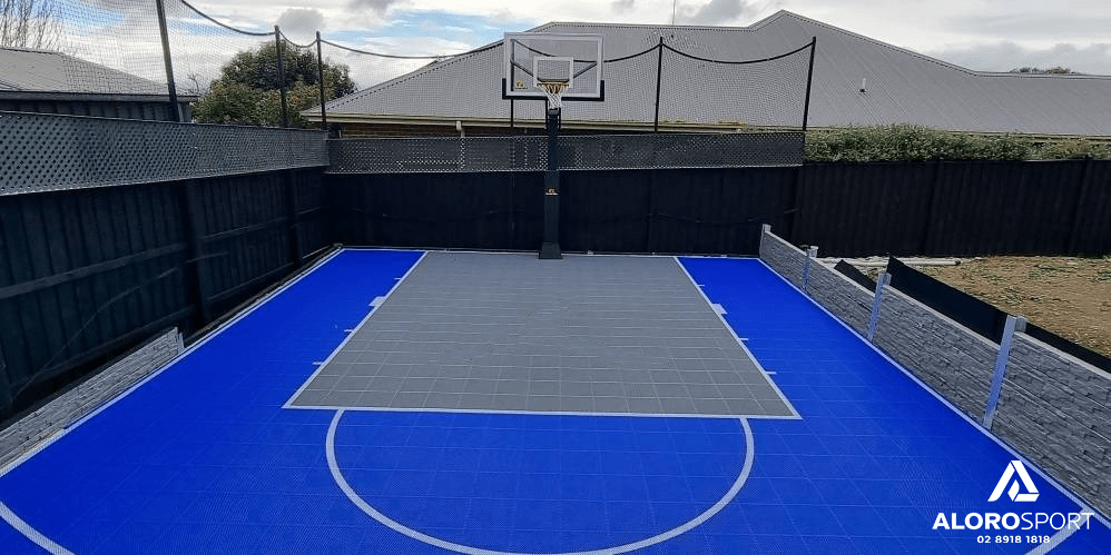 Easi - Court Advantage Plus Blue - Grey (10.16m x 7.42m) - Aloro Group