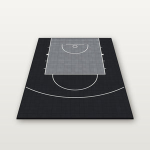 Easi-Court Advantage Plus basketball court in Grey-Black