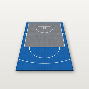 Easi-Court FIBA Pro outdoor basketball court in Blue-Grey