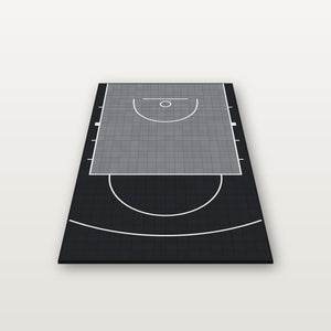 Easi-Court FIBA Pro outdoor basketball court in Grey-Black