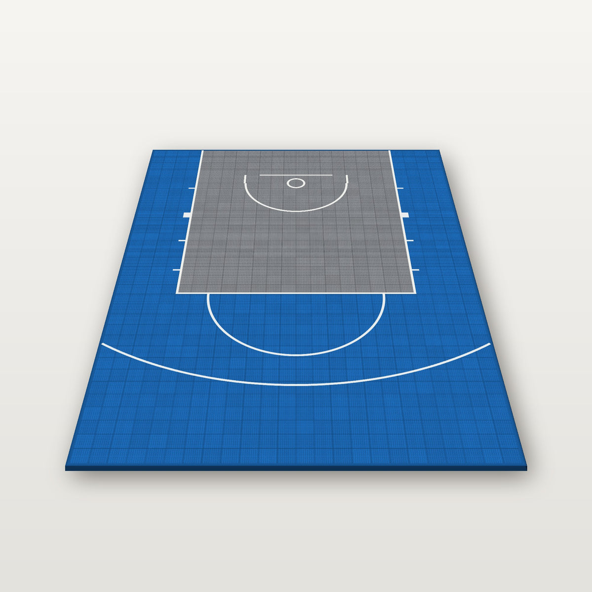 Easi-Court FIBA Pro Plus half basketball court in Blue-Grey