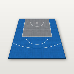 Easi-Court FIBA Pro Plus half basketball court in Blue-Grey