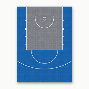 Easi-Court FIBA Pro Plus Blue-Grey court top view
