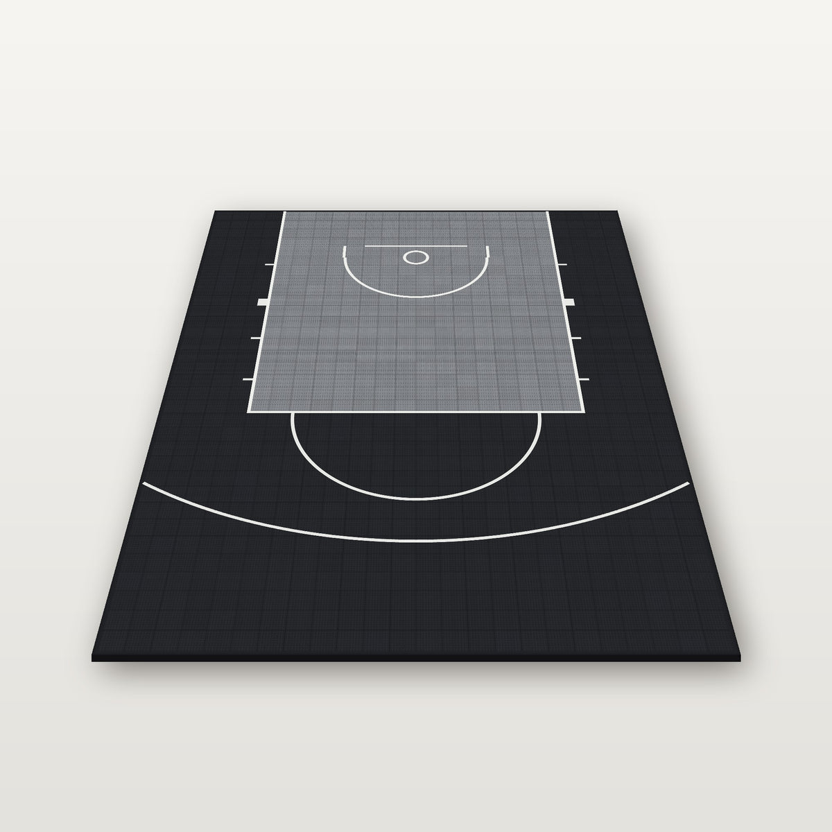 Easi-Court FIBA Pro Plus half basketball court in Grey-Black