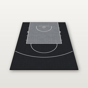 Easi-Court FIBA Pro Plus half basketball court in Grey-Black