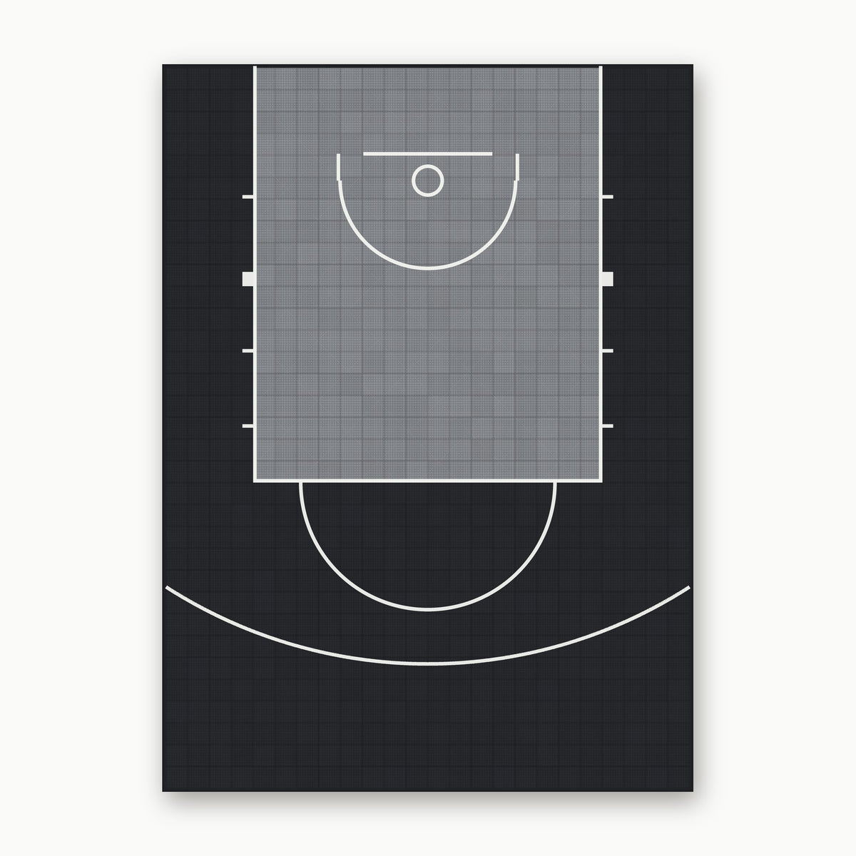 Easi-Court FIBA Pro Plus Grey-Black court top view