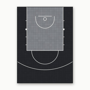 Easi-Court FIBA Pro Plus Grey-Black court top view