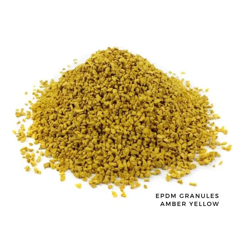 EPDM Rubber Granules PrimoFlex 25%1 - 4mm - AMBER YELLOW ST108 - 25kg bag - Aloro Group
