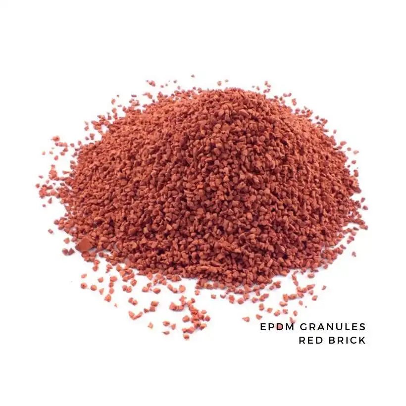 EPDM Rubber Granules PrimoFlex 25%1 - 4mm - BRICK RED ST101 - 25kg bag - Aloro Group