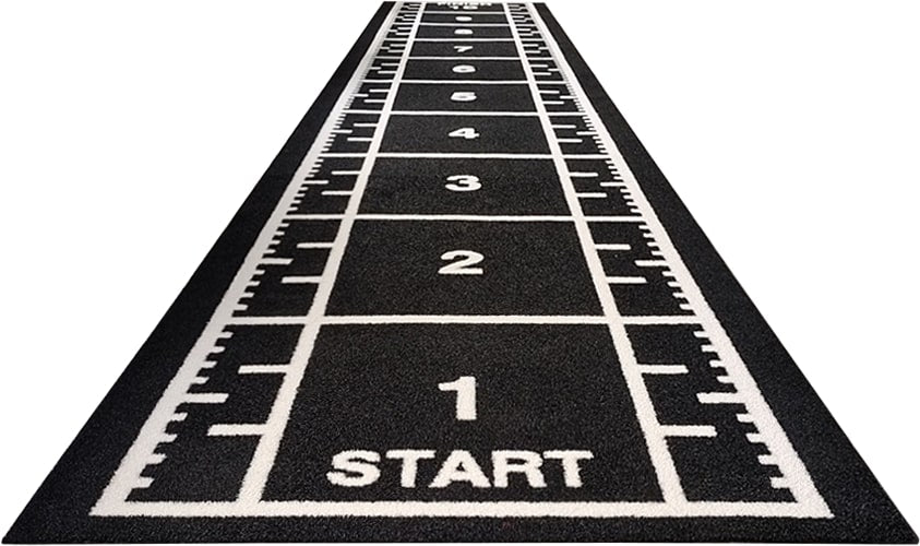 Track with Numbers - 2m x 10.2m Grass - Black/White - Aloro Group